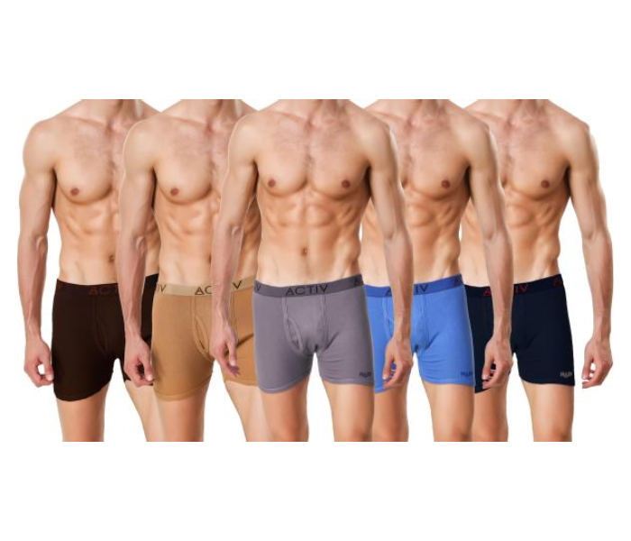 Active Men Set of 6 Mixed Color Comfort 100cm Cotton Trunk for Men - Zoom Image 1