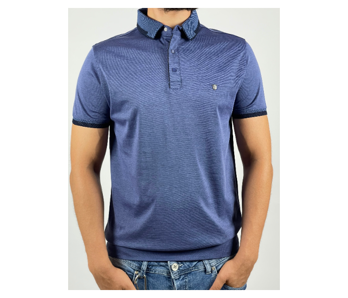 Slim Polo Summer Thin Cloth Medium Shirt For Men - Navy - Zoom Image 1