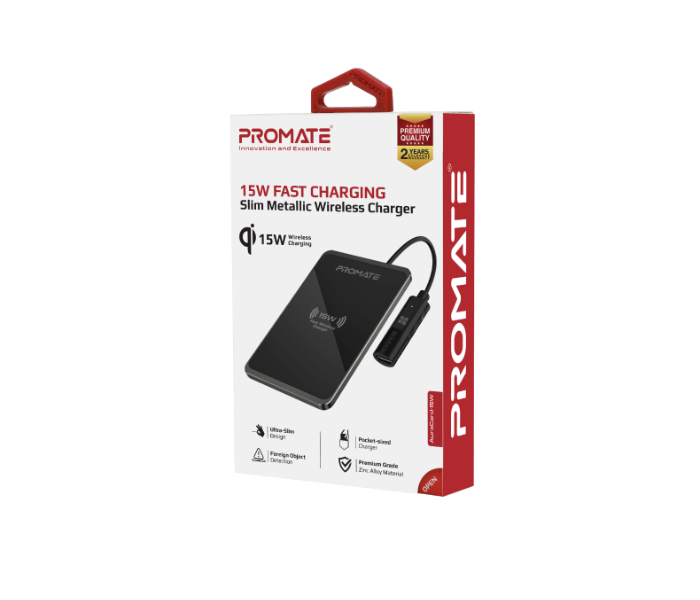 Promate 15Watts Fast Wireless Charging Pad - Black - Zoom Image 5