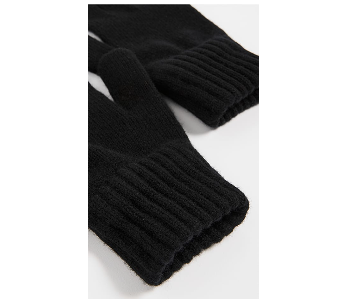 Unisex Winter Keep Warm Knitted Woolen Gloves - Black - Zoom Image 3