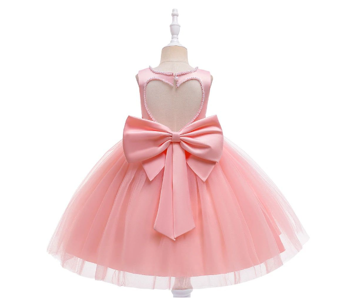 Elegant Sleeveless Back Bow Knot Lace Dresses for 5-6 Aged Girls - Light Pink - Zoom Image 1