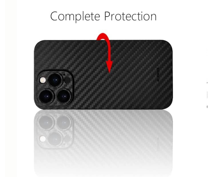 K-DOO Air Carbon Fiber Paper Back Skin Case for iPhone 12 Pro - Black - Zoom Image 6