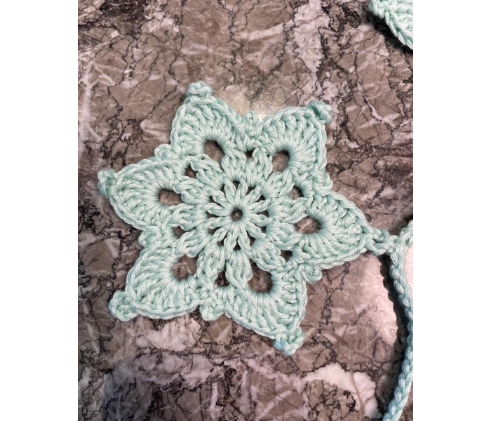 Crochet Handmade Bunting Snowflake Wall Decoration - Mint - Zoom Image 4