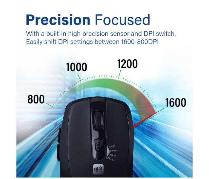 Promate 1600DPI Silent Mouse - Black - Zoom Image 3