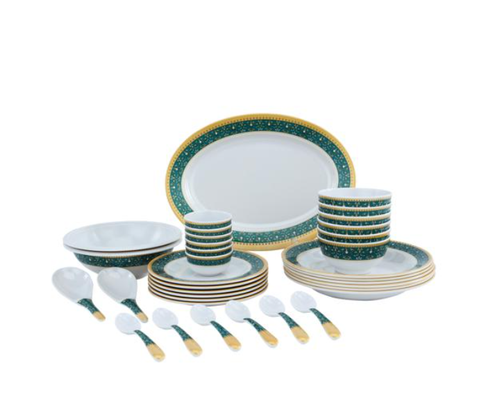 Delcasa DC2461 Melamine Ware 35 Pieces Dinner Set - White - Zoom Image 1