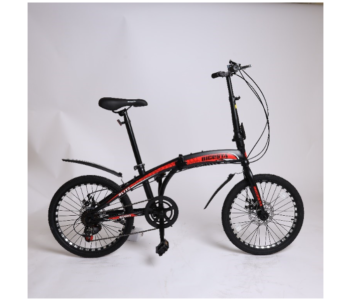 James Jordan JDN1002 20 Inch Folding Bicycle - Black and Red - Zoom Image