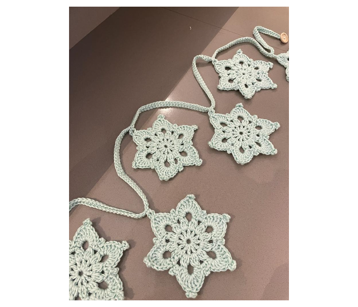 Crochet Handmade Bunting Snowflake Wall Decoration - Mint - Zoom Image 5