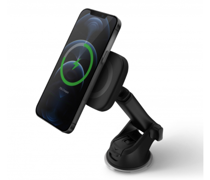 Uniq Magnea Magnetic Wireless Charger with Car Dash and Vent Mount - Dark Grey - Zoom Image