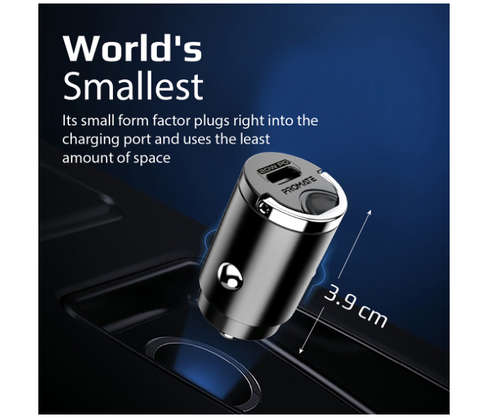 Promate 20Watts Fast Car Charger - Black - Zoom Image 5