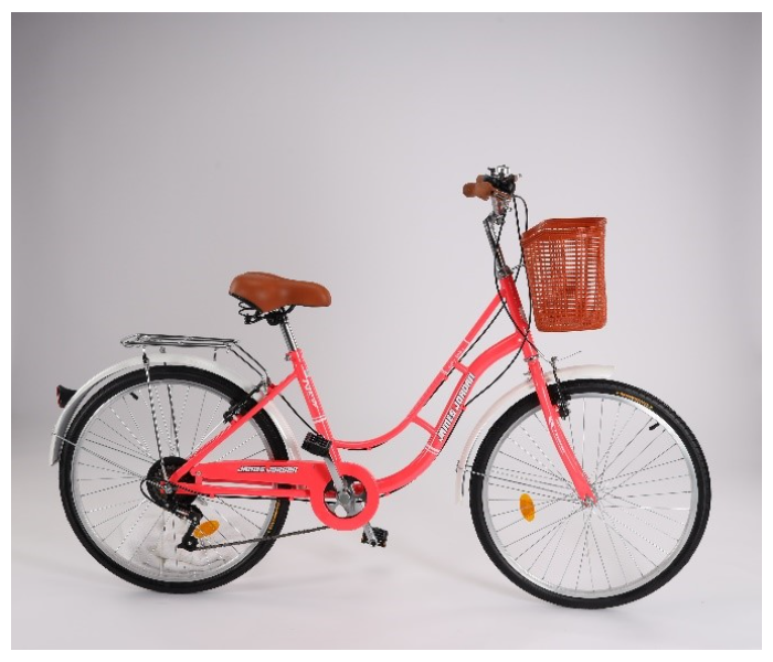 James Jordan JDN1107 24 Inch City Bike Bicycle - Light Red - Zoom Image