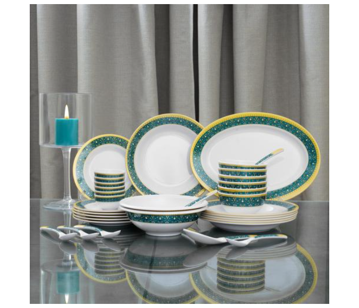 Delcasa DC2461 Melamine Ware 35 Pieces Dinner Set - White - Zoom Image 2