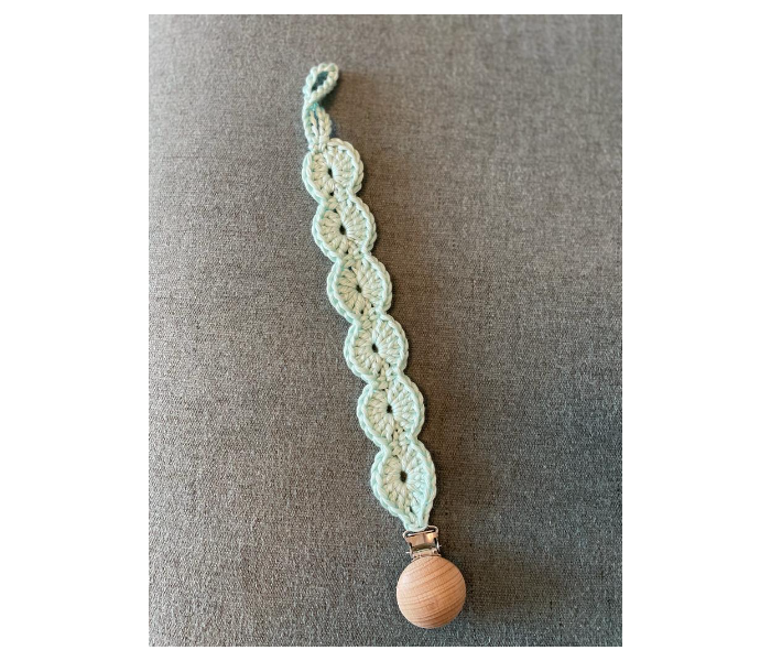 Crochet Handmade Pacifier Strap And Clip - Mint - Zoom Image 6