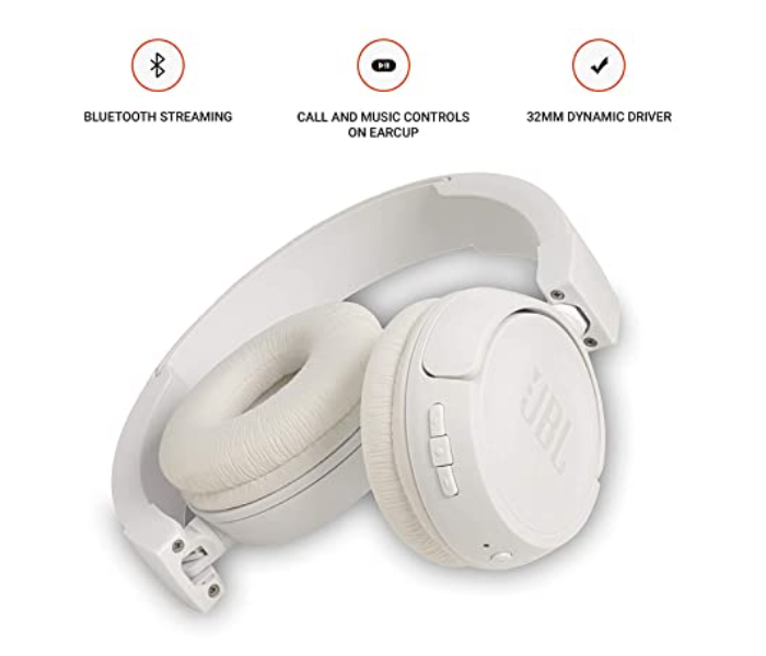 JBL TUNE 710 Bluetooth Headphones - White - Zoom Image 3