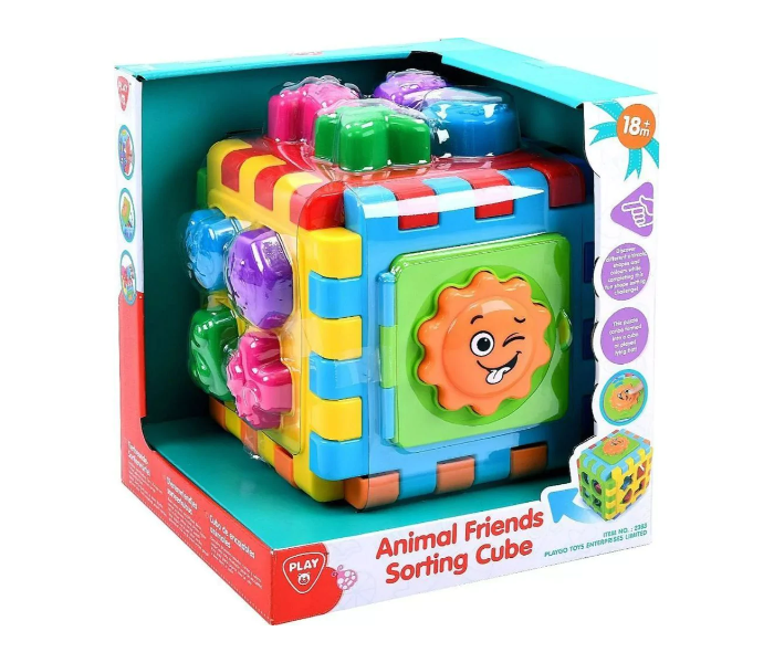 Playgo PLY2383 Animal Friends Sorting Cube Activity Toy For Kids - Zoom Image