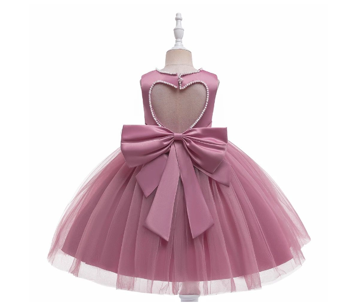 Elegant Sleeveless Back Bow Knot Lace Dresses for 6-7 Aged Girls - Dark Pink - Zoom Image 1