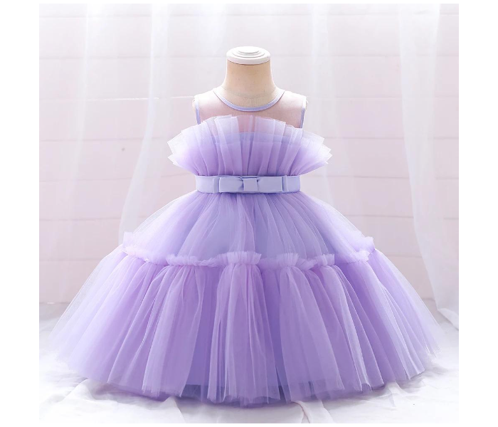 High Quality Multilayered Tulle Dress for 5-6 Aged Girls - Purple - Zoom Image