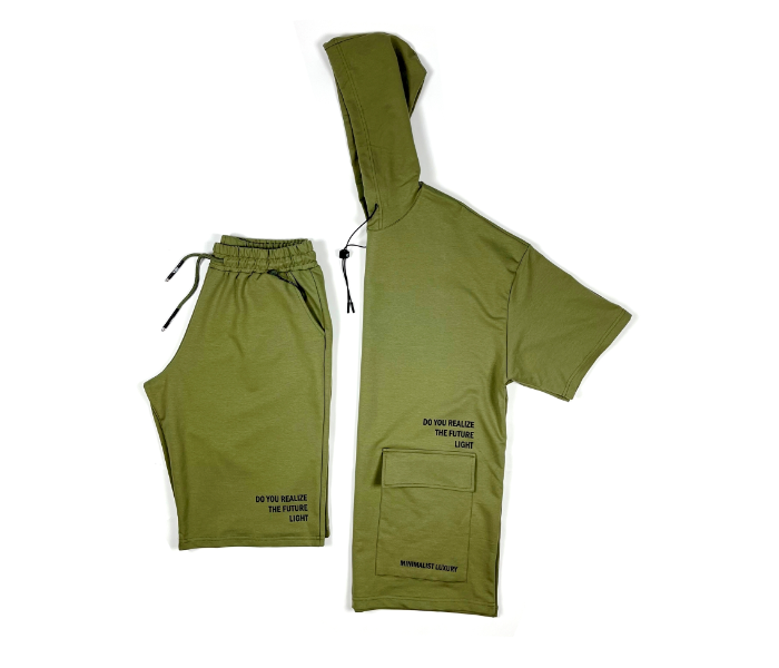 Hoodie Set Medium With Pocket For Men - Olive Green - Zoom Image 1