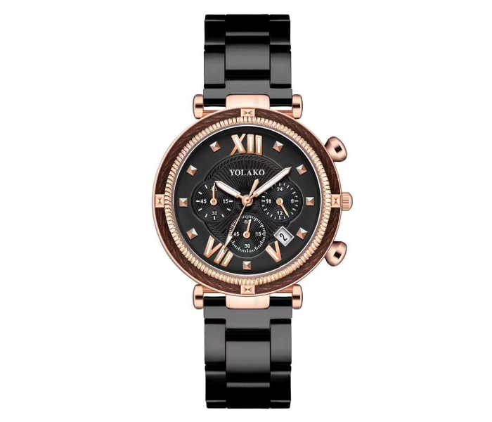 Starry Sky Analog Watch with Stainless Steel Strap for Women - Black - Zoom Image 1