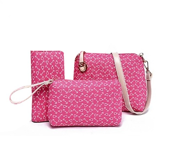 Ladies Luxury Bag Set Of 3 Pieces DDSK JA066 - Pink - Zoom Image