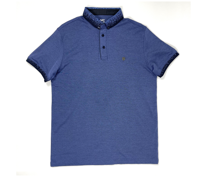 Slim Polo Neck Summer Thin Cloth Medium Shirt For Men - Blue - Zoom Image 3