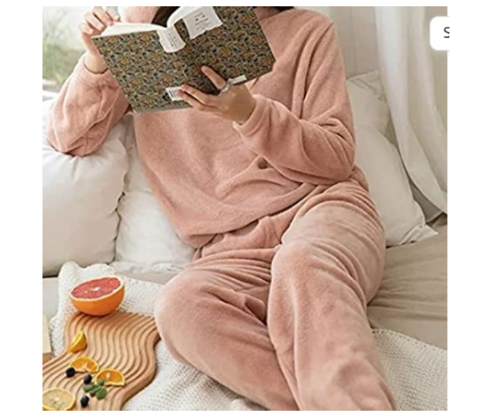 Winter Flannel Velvet Pajamas Sets Sleepwear for Women - Pink - Zoom Image 1