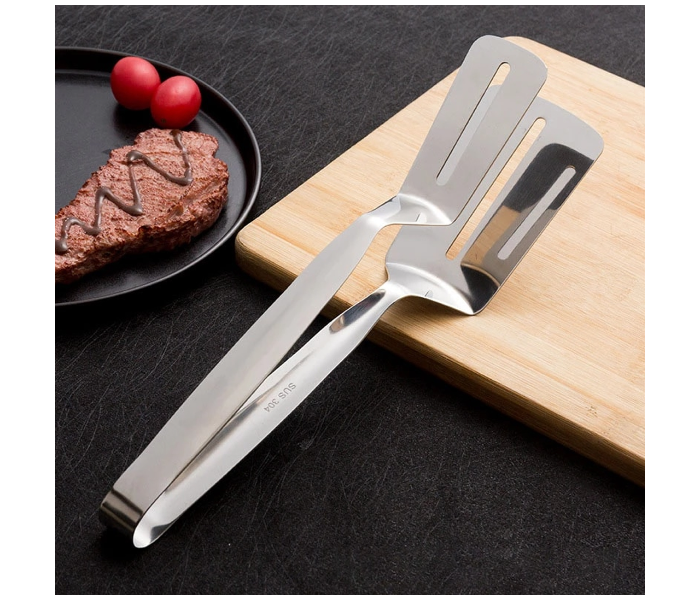 Stainless Steel 30cm Grilled Steak Clamp Long Steak Holder - Silver - Zoom Image 1