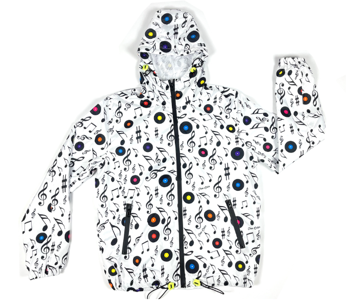 Raincoat XL Hoodie With Musical Design For Men - White - Zoom Image 3