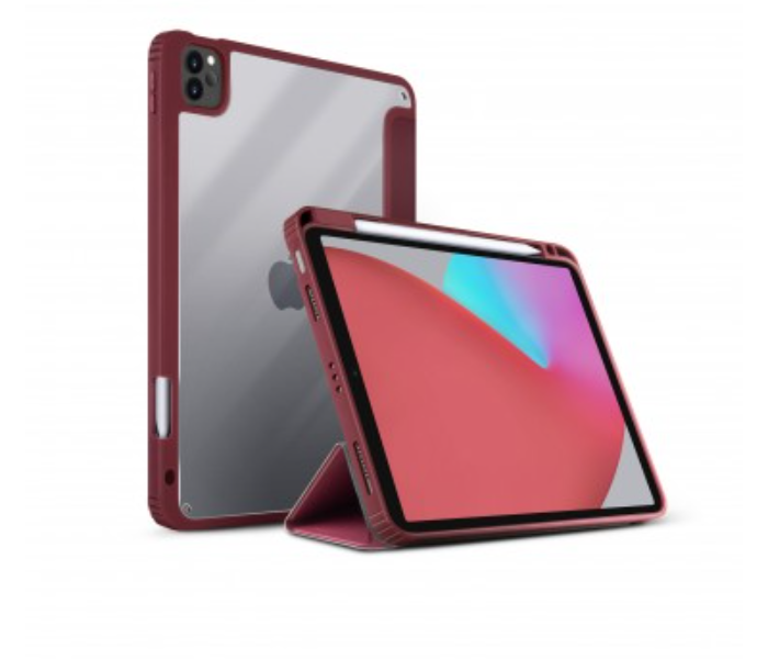 Uniq Moven Antimicrobial New iPad Pro 11 Inch 2021 Back Cover - Maroon - Zoom Image 2