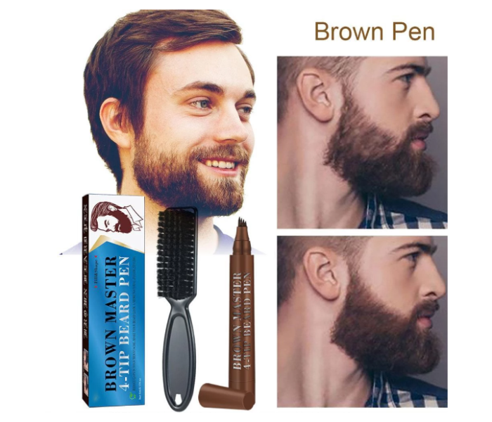 Unisex Waterproof Filler Pen for Beard and Eye Brows - Black B - Zoom Image 5