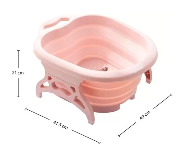 Folding Roller Massage Foot Bath - Pink - Zoom Image 2