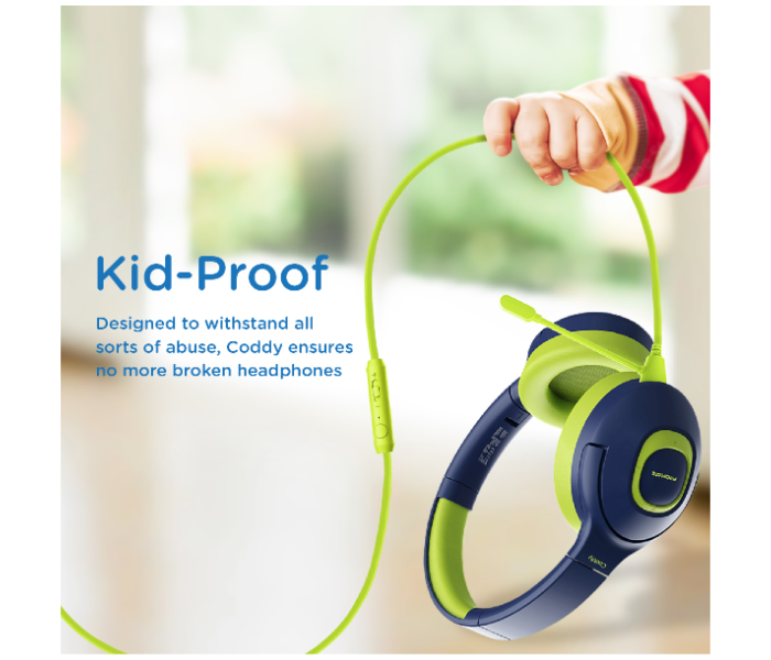 Promate Wireless Headphones with Dual Mic for Kids - Emerald - Zoom Image 5