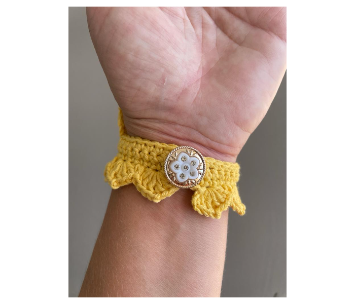 Crochet Handmade Fingerless Gloves - Yellow - Zoom Image 3