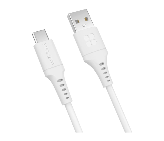 Promate 2Meter Fast-Charging USB-C Cable - White - Zoom Image 1