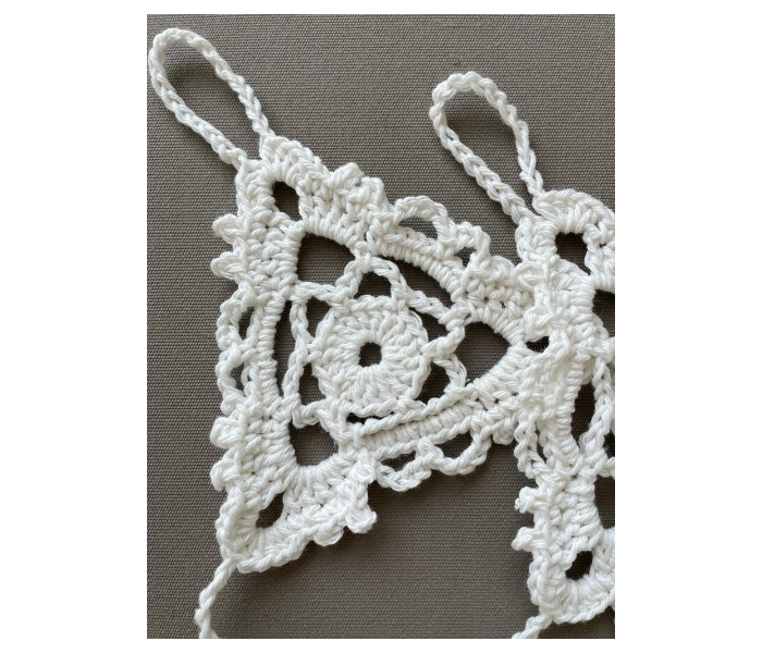 Crochet Handmade Set of 2 Piece Barefoot Sandals - White - Zoom Image 1