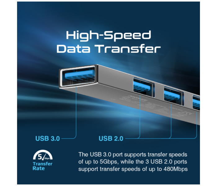 Promate 4-in-1 Type-C USB-C Hub Charge Adapter - Grey - Zoom Image 3
