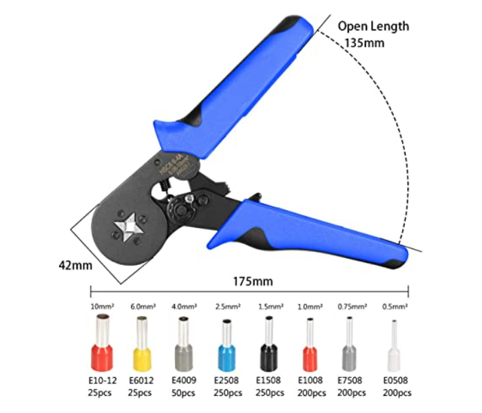 Galaxy Crimping Tool Kit Crimper Plier 1200pcs Wire Ferrules Wire  - Zoom Image 6