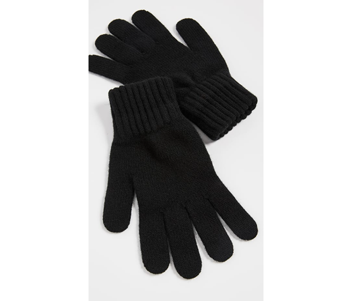 Unisex Winter Keep Warm Knitted Woolen Gloves - Black - Zoom Image 2