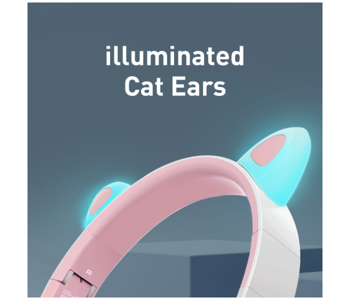 Promate Wireless Bluetooth Headphones with LED Cat Ears for Kids - Bubblegum Pink - Zoom Image 7