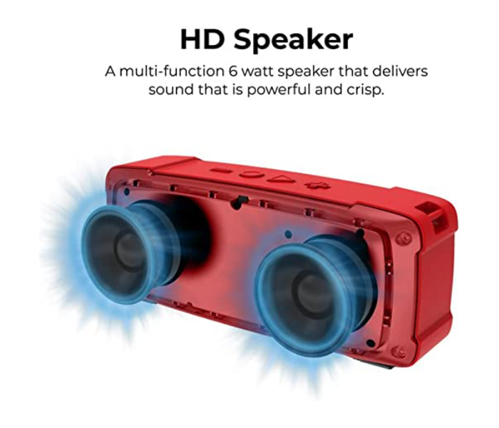 Promate Premium 6Watts Wireless Bluetooth Speaker - Maroon - Zoom Image 3