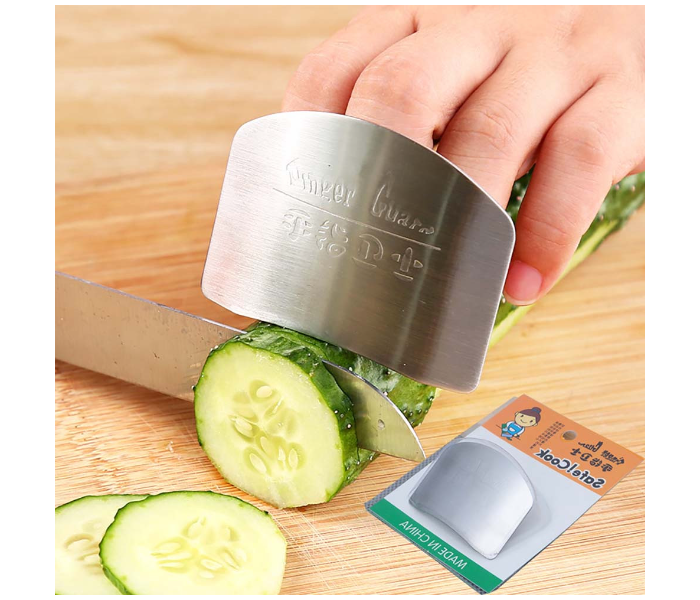 Stainless Steel Vegetable Cutting Hand Guard - Silver - Zoom Image 1