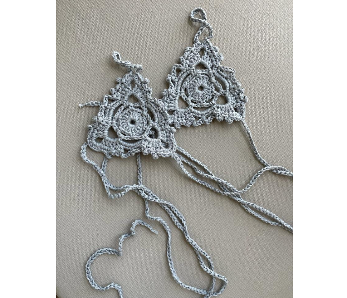 Crochet Handmade Barefoot Sandals - Dark Grey - Zoom Image