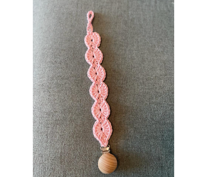 Crochet Handmade Pacifier Strap And Clip - Pink - Zoom Image 6