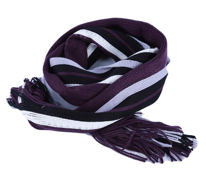 Unisex Winter Knitted Striped Scarf - Assorted Colors - Zoom Image 4