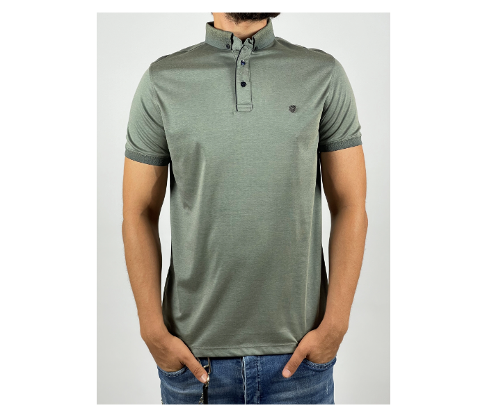 Slim Polo Summer Thin Cloth XL Shirt For Men - Olive Green - Zoom Image 1