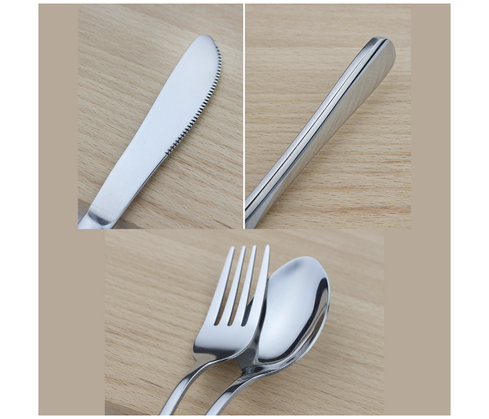 Set of 3 Piece Portable Thickened Western Tableware Nordic Powder Cutlery Set - Silver - Zoom Image 3