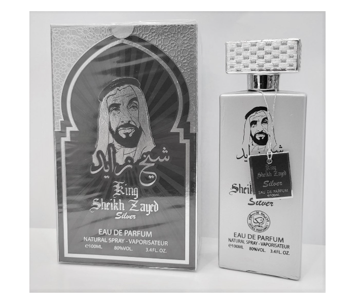 Atika 100ml Sheikh Zayed Silver Eau De Parfum Natural Spray For Men - Zoom Image