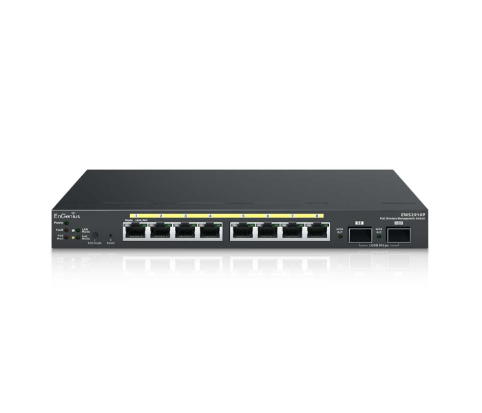 Engenius EWS2910P 8-Port Managed Gigabit Compliant PoE Switch - Black - Zoom Image 1