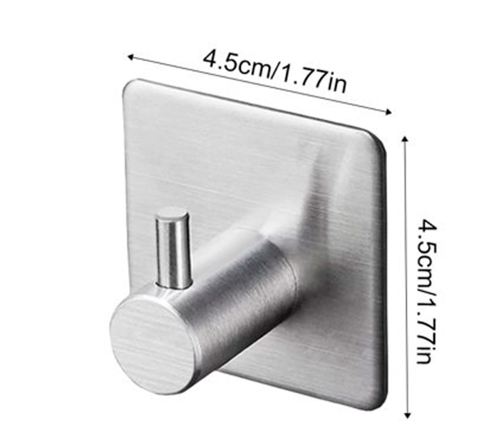 304 Stainless Steel Hook Sticky Column Hook Without Nail Glue - Silver - Zoom Image 2