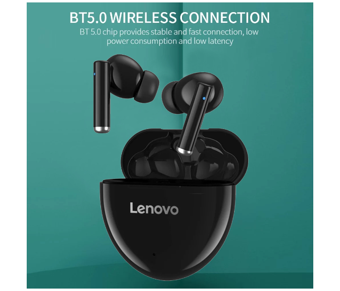 Lenovo HT06-BK True Wireless Bluetooth Headset - Black - Zoom Image 2