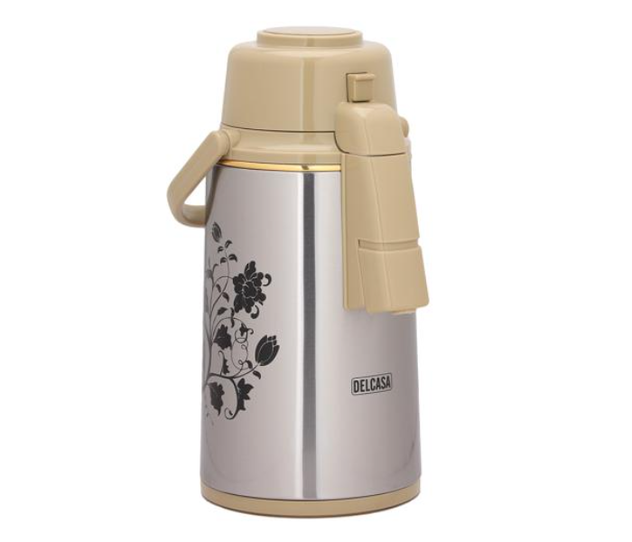 Delcasa DC2343 3 Litre Stainless Steel Airpot Vacuum Flask - Silver and Yellow - Zoom Image 4